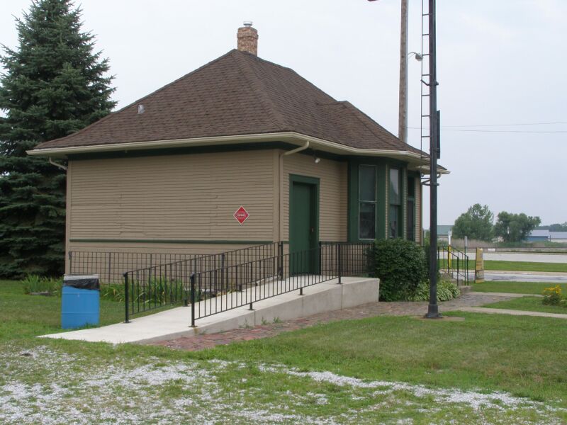 The historic Grand Trunk Western Railroad depot in Griffith, Indiana — now the Griffith Historical Society train station museum.