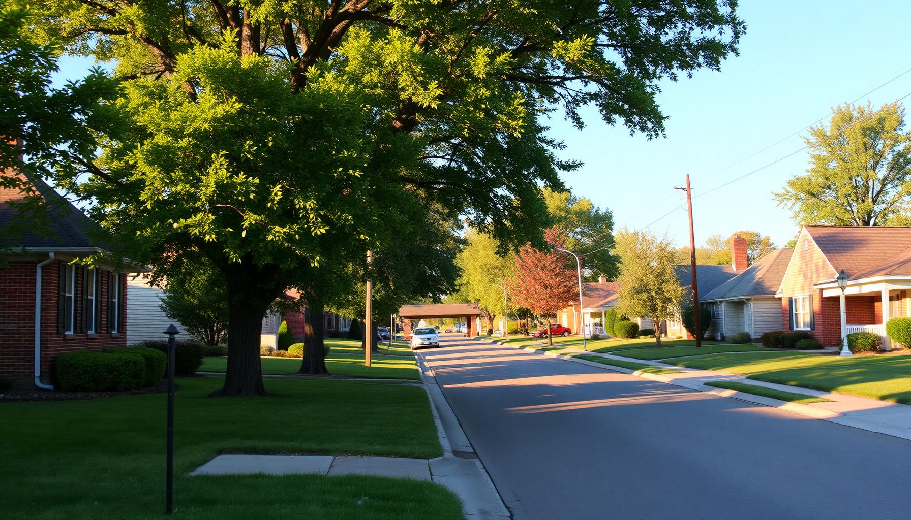 Residential Highland, IN neighborhood served by Ajax Carpet Service
