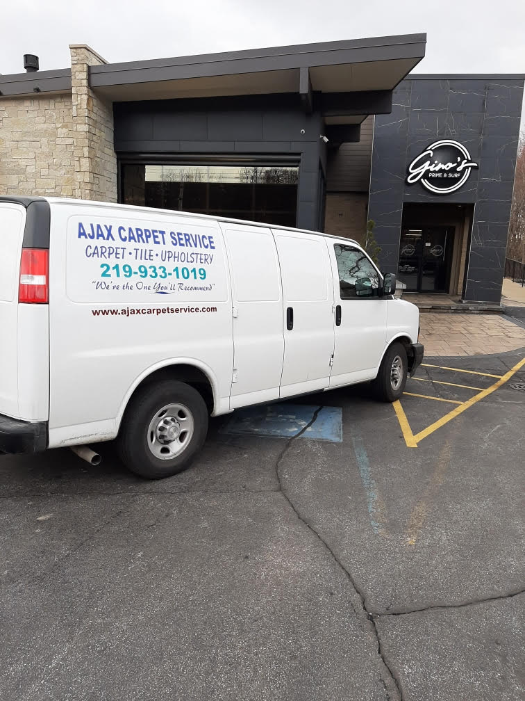 Ajax Carpet Service van at Gino's restaurant