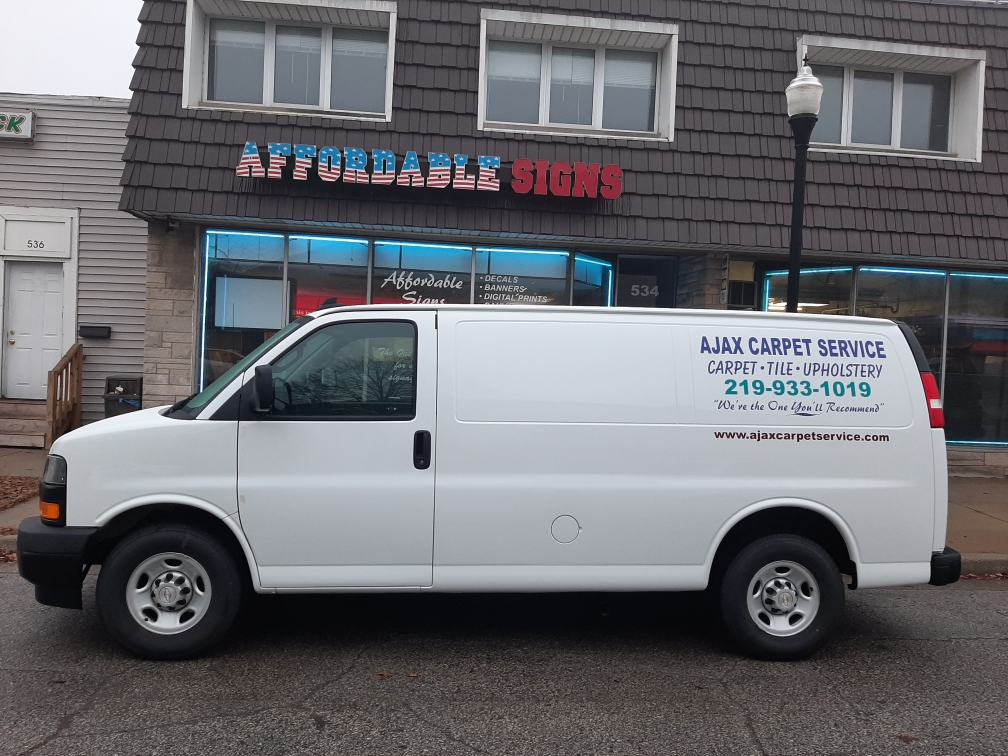 Ajax Carpet Service van in Hammond